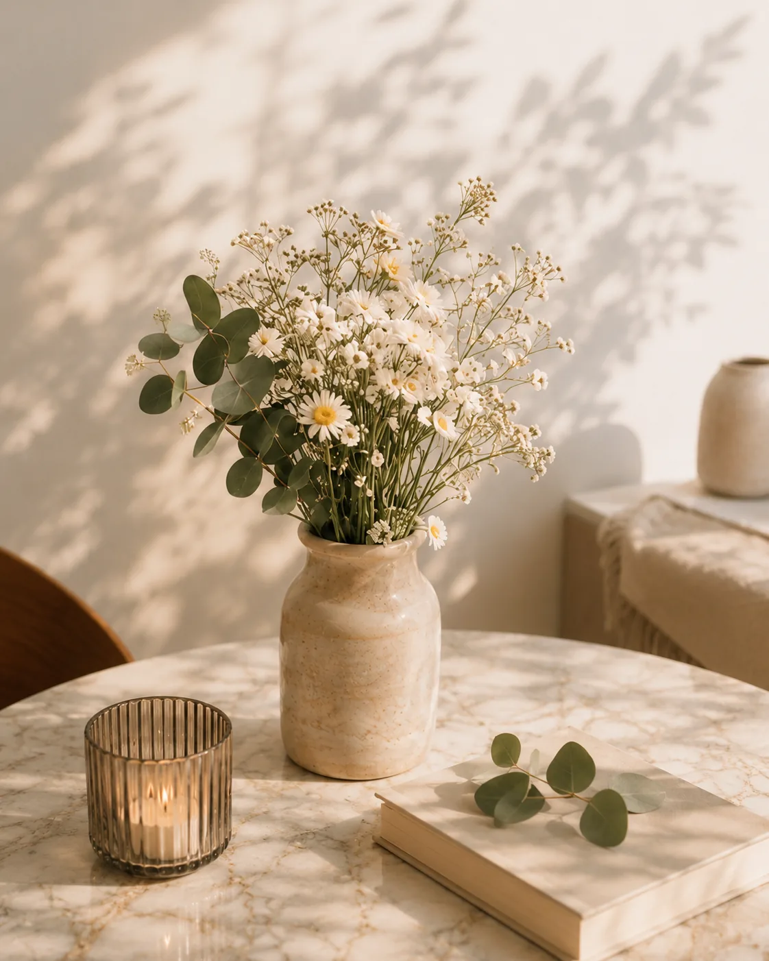 Ambiance douce avec fleurs